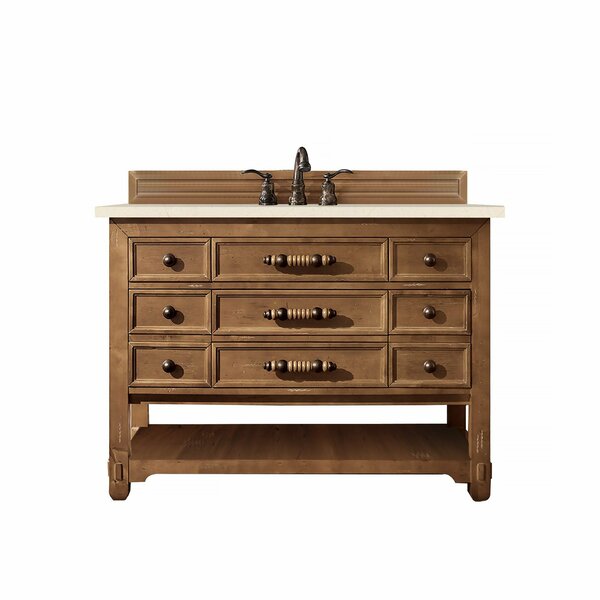 James Martin Vanities Malibu 48in Single Vanity, Honey Alder w/ 3 CM Eternal Marfil Quartz Top 500-V48-HON-3EMR